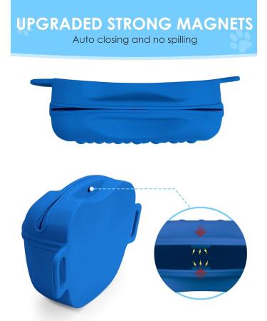 Gobeigo Silicone Dog Treat Bag with Clicker - Magnetic Closure Puppy Training & Walks Fanny Pack (Blue) - Buy Online on SooperMarket.com
