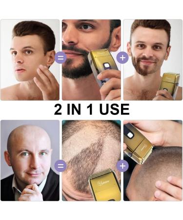 Hatteker Triple Blades Foil Shaver for Men - Close Bald Head Shaving - Waterproof Electric Razor for a Smooth Finish - Cordless and Wet/Dry Use - Gold - Buy Online on SooperMarket.com