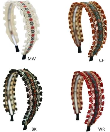 JSGHGDF Elegant Wide Hair Bands Photo Booth s Wide Headband Party Headpiece Garland Floral Headband for Music Festivals Coffee - Buy Online on SooperMarket.com