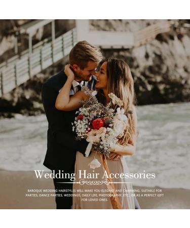 Edary Bridal Crystal Wedding Hair Comb - Flower & Leaf Hair Accessories for Women & Girls (2 Pack) - Buy Online on SooperMarket.com