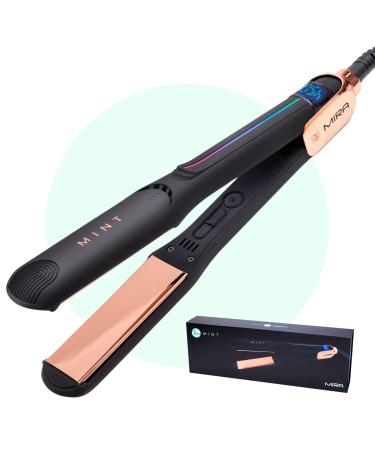 Professional Series MIRA Titanium Flat Iron Hair Straightener for Thick & Fine Hair | Powerful Single-Pass Straightening Iron | Straightener & Curling Iron in One | 1 1/4 Inch Wide Flat Iron by MINT