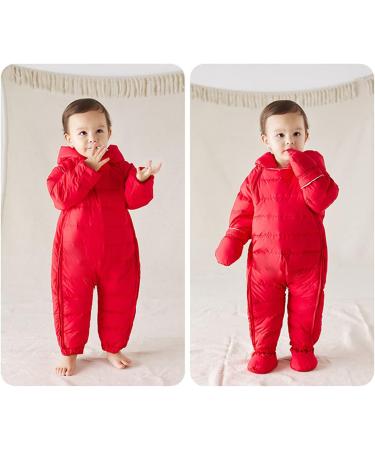 Famuka Baby Winter Warm Down Snowsuit Hooded Puffer Outwear Red 12-18 Months - Buy Online on SooperMarket.com