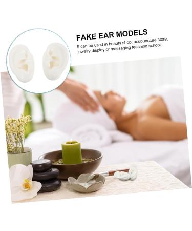 Pair of Human Ear Model Silicone Mold for Jewelry and Body Stencils - White Medium - Buy Online on SooperMarket.com