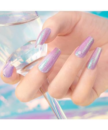 Pearl Shell Glitter Gel Polish - Color Changing Reflective Sparkle Clear Pastel Nail Gel - 7.5ml - UV/LED Cured - Nail Art Manicure - Buy Online on SooperMarket.com