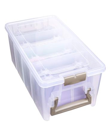 ArtBin Semi Satchel Photo Photo & Craft Organizer Set Large Box with 8 Plastic Storage Cases Inside Clear Semi Photo Satchel