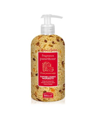 Helan Panettone - Handwash Liquid Soap with Custard Brown Sugar and Cinnamon Vegan Liquid Soap with Rum Notes Also Ideal for Body Wash Plant Based Cleanser Christmas Gifts - Made in Italy 500 ml