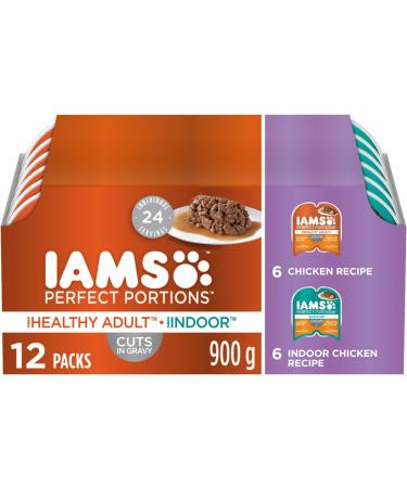 IAMS Perfect Portions Healthy Wet Cat Food Adult Grain Free Pat - Chicken and Tuna 75 g Pack of 1 & Perfect Portions Healthy Wet Cat Food Adult Grain Free Cuts in Gravy - Buy Online on SooperMarket.com