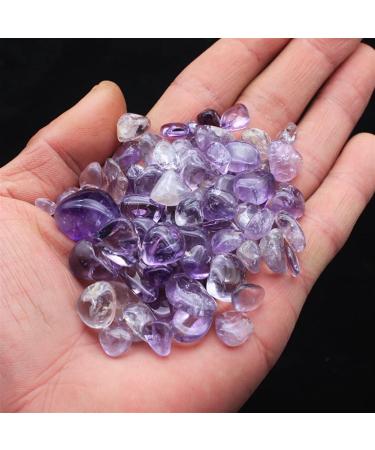 Natural Crystals and Stones 100g Stone Natural Amethyst Gravel Rock Crystal Quartz Polished Stone Specimen Degaussing Stone for Decoration Gift