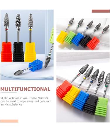 POPETPOP 2pcs Nail Polisher Nail Art Drill Bit Safety Bits for Nail Drill Nail Polish Heads Power Tools Nails Portable Manicure Polish Tools Multifunction Nail Machine Tungsten Steel Alloy 7x1.3.cmx2pcs As Shown 2x2pcs - Buy Online on SooperMarket.com