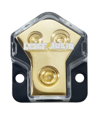 LEIGESAUDIO 0/2/4 Gauge in 4/8 Gauge Out 2 Way Amp Copper Power Distribution Block for Car Audio Splitter (1PACK)