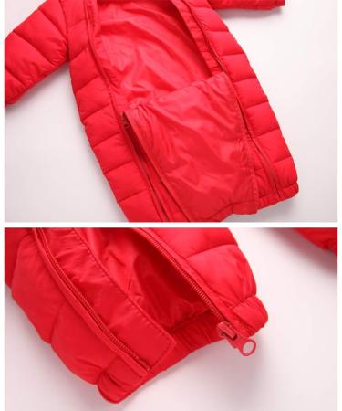 JiAmy Baby Snowsuit Hooded Romper | Cartoon Bear Winter Outfit | Red | 6-12 Months - Buy Online on SooperMarket.com