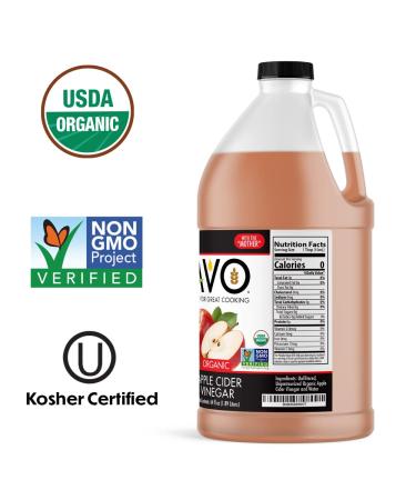 AVO Organic Non-GMO Apple Cider Vinegar with the Mother - 64 FL Oz | Raw, Unfiltered, Unpasteurized, All Natural Ingredients - Buy Online on SooperMarket.com