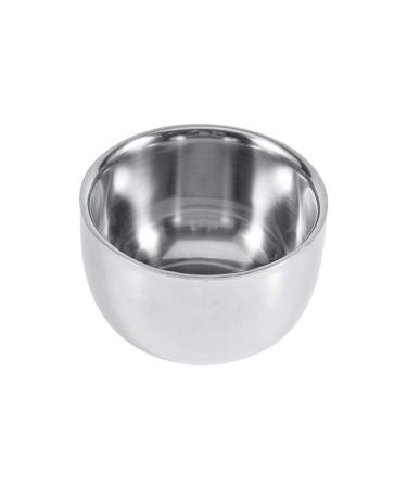 Agatige Shaving Bowl Double-layer Stainless Steel Mens Shaving Lather Bowl for Barber Shops