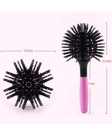 Aaiffey 3D Round Hair Brush for Women - 360 Degree Styling for Thick Curly Hair - Detangling Hairbrush for Wet and Dry Hair - Cows Print - Buy Online on SooperMarket.com