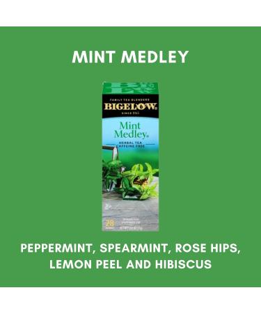 Bigelow Medicine Ball Cold Buster Tea Bundle by Foxtail Collective: 28 sachets Mint Medley and 20 sachets of Perfect Peach | Ten 100% Grade A Honey Straws | 6 Recipes Custom Tote - Buy Online on SooperMarket.com