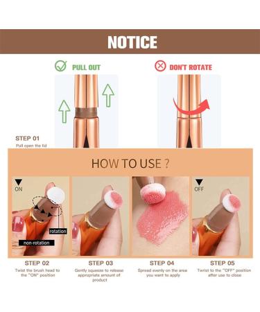 GoHo Liquid Blush Beauty Wand | Soft Cream Blush Stick with Cushion Applicator | Long-Lasting & Easy to Blend | Natural Dewy Finish | 01# Bliss Pink - Buy Online on SooperMarket.com