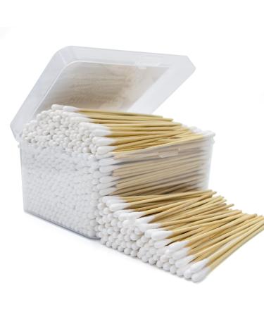 500Ct 6'' Lint Free Long Cotton Swabs - Pure Cotton Tips Gun Cleaning Swabs with Durable Stem Also fit Makeup Pet Care Electronic Household- Cace Package