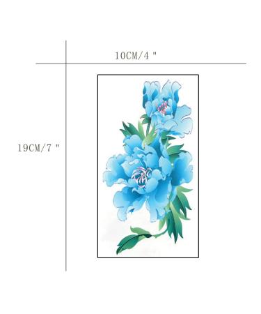 TAFLY Blue Flower Arm Temporary Tattoos for Women - Set of 5 Sheets | Sexy Body Art Transfer Tattoos - Buy Online on SooperMarket.com