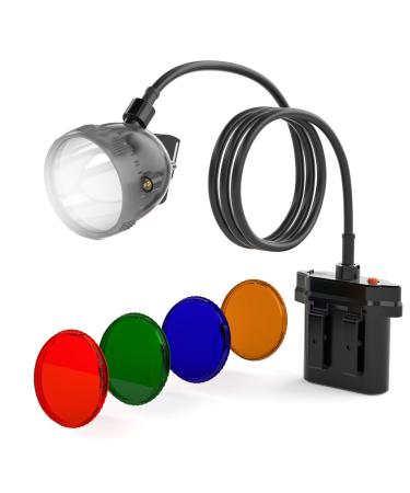 GearOZ 80000LUX 10W LED Coon Hunting Lights, Hunting Headlamp for Coyotes Hog Predators, Explosion Proof Mining Camping Bright Light Headlamp Rechargeable for Night Working - with 4 Optical Filters