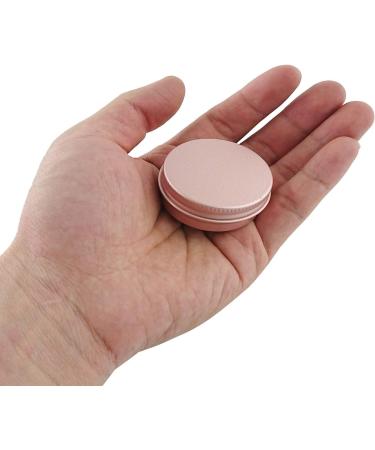 20 Pcs Rose Gold 0.5-Ounce Aluminum Tin Jars - Refillable Containers for Cosmetic, Lip Balm, Cream - 15 ml Screw Lid Round Tin Bottles - Buy Online on SooperMarket.com