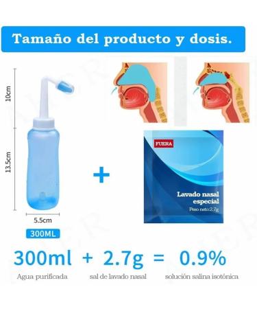 300ml Nose Rinse Bottle Food Nasal Wash Cleaner Nasal Flush Bottle for Nasal Cleansing Nasal Flushing Device - Buy Online on SooperMarket.com