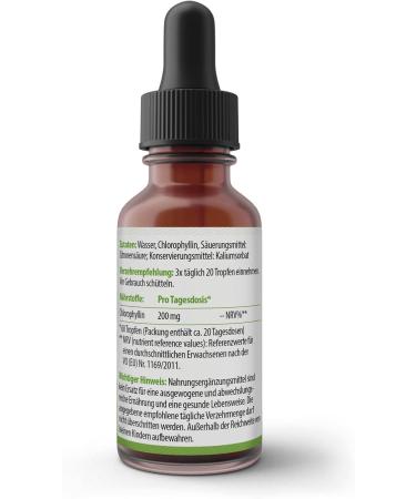 Chlorophyll Drops 50ml | 200mg Liquid Chlorophyll from Pure Alfalfa | Vegan | 30 Daily Doses | Achterhof - Shop Internationally! - Buy Online on SooperMarket.com