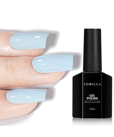 TOMICCA Gel Nail Polish- Baby Blue Gel Nail Polish UV/LED Soak-Off Sky Blue Gel Polish Long Lasting Nail Art Starter Manicure Salon DIY at Home F-baby blue