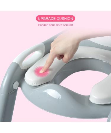 Potty Training Seat for Toddlers | Kids Toilet Chair with Ladder and Step Stool (Gray/White) - Buy Online on SooperMarket.com