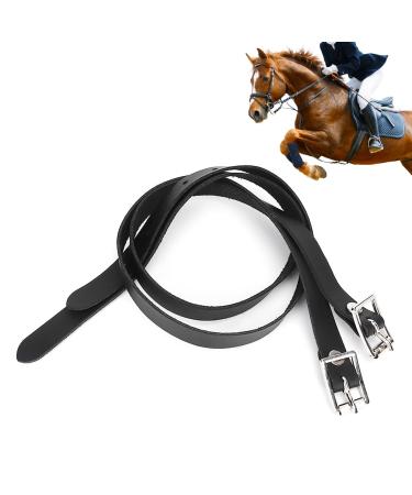 Agate 2 pieces of leather spur straps 50cm/19.7.7 in black English spore straps for horses leather spur straps with stainless steel buckle for thighs Riding High boots horse tool accessories