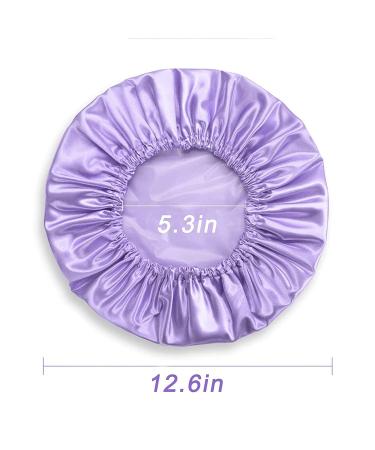 Smilco Reusable Waterproof Shower Caps for Women - 2 Pack EVA Hair Caps with Double Waterproof Layers for Hair Protection in Purple and Blue - Buy Online on SooperMarket.com