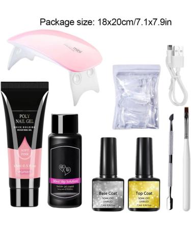 LOUMMRCY PolyGel Nail Kit All-in-One Starter Set for Nail Extensions & Art | 8 Pieces French Nail DIY Kit for Beginners & Home Manicure - Buy Online on SooperMarket.com
