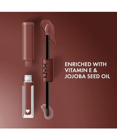 NYX Shine Loud Long-Lasting Liquid Lipstick & Clear Lip Gloss - Boundary Pusher (Warm Brown) - Buy Online on SooperMarket.com