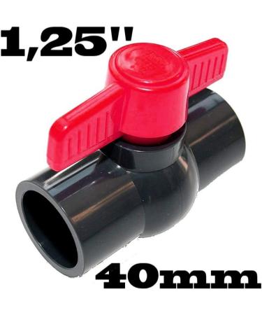 PVC-U Glued-in Ball Valve Shut-Off Valve for 40mm Pipes | Durable & Reliable International Shipping - Buy Online on SooperMarket.com