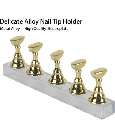 Nail 14 9 2 Display Stand for False Nails Nail Art Practice Gold Magnetic Nail Shelf - Buy Online on SooperMarket.com