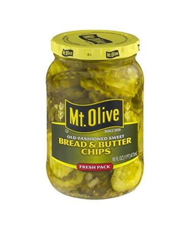 Mt. Olive Bread & Butter Chips Old Fashioned Sweet Fresh Pack Pickles Jar, 16 oz