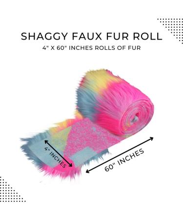 FabricLA Shaggy Faux Fur Roll - 4 X 60 Inches Trim Fur Rolls - Pastel Patch - DIY Crafts, Costume Design, Decoration - Buy Online on SooperMarket.com