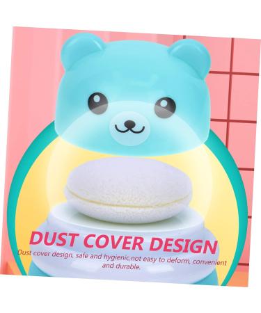 2pcs Bear Powder Puff Box Set for Travel and Newborns - Blue - Buy Online on SooperMarket.com