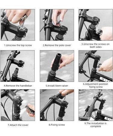 LITEONE Bike Stem Riser Extender - Aluminium Alloy, Adjustable, Black - for Mountain, Road, MTB, BMX, Fixie - Buy Online on SooperMarket.com