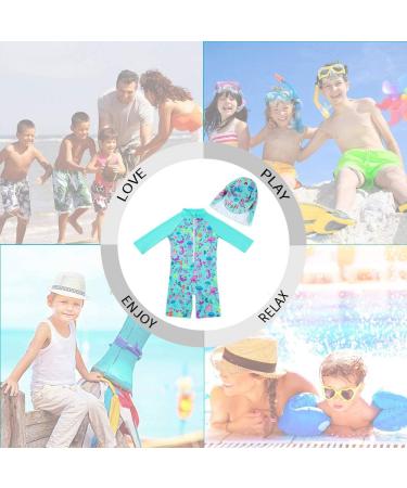 UPF 50+ Green Baby Girl One Piece Swimsuit Set with Sun Hat | 18-24 Months - Buy Online on SooperMarket.com