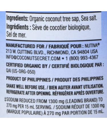 Coconut Secret Coconut Aminos 16.9 fl oz - Organic Low Sodium Soy Sauce Alternative | Vegan, Gluten-Free, Keto & Paleo Friendly - Buy Online on SooperMarket.com