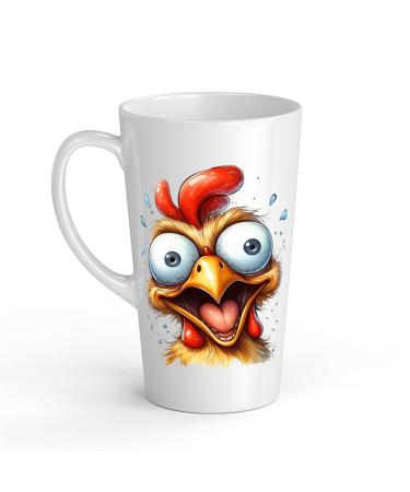 White Ceramic Kids Chicken Mug - Large 483 ml Perfect for Hot Chocolate or Milk Fun and Easy to Use