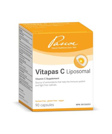 Pascoe Vitapas C Liposomal 90 Capsules - Vegan Vitamin C Capsules Vitamin in Easy-to-Swallow Small Size No Sugars Flavours Additives or Preservatives