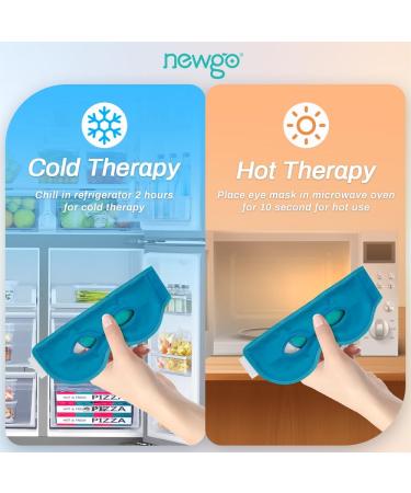 NEWGO Reusable Hot/Cold Eye Mask for Puffy Eyes - Cooling Therapy for Migraine, Dark Circles, Dry Eyes - Sinus Pain Relief - Light Blue - Buy Online on SooperMarket.com