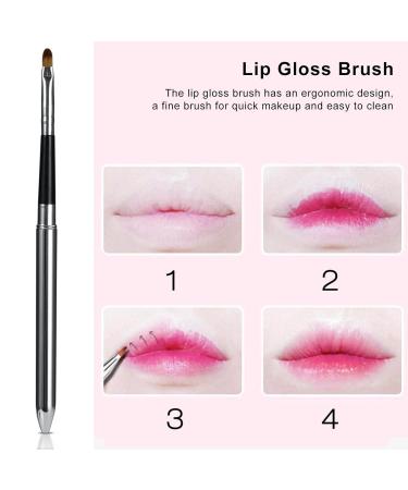 2pcs Ergonomic Lip Brush Set Retractable & Easy Clean Aluminium Lipstick Brushes for Perfect Application - Buy Online on SooperMarket.com