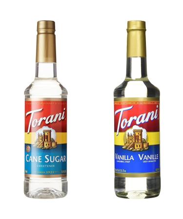 Torani Syrup Cane Sugar Sweetener 25.4 Ounces & Vanilla Coffee Syrups 0.75 L Grocery+ Syrups 0.75 L