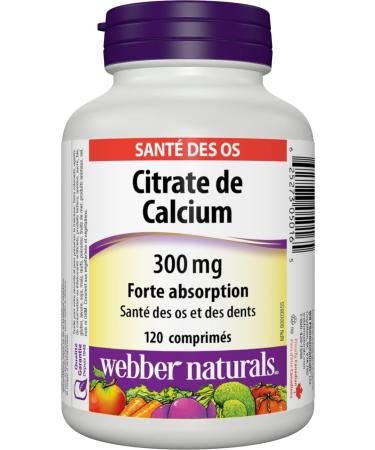 Webber Naturals Calcium Citrate 120 Tablets High Absorption Helps Support Bones and Teeth Vegan - Buy Online on SooperMarket.com