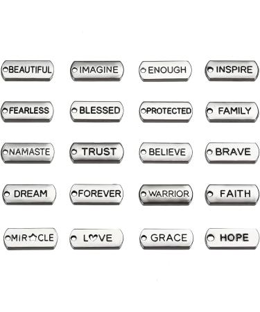 Hicarer 80 Word Charms Pendants - Engraved Motivational Jewelry Accessories in Silver - Buy Online on SooperMarket.com