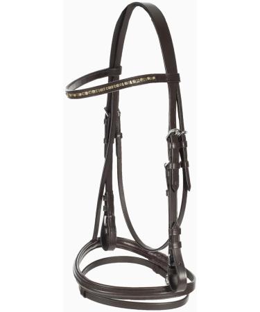 HORZE Weston Padded Leather Horse Bridle with Flash Noseband & Web Reins - Brown | Snaffle Bridle - Buy Online on SooperMarket.com