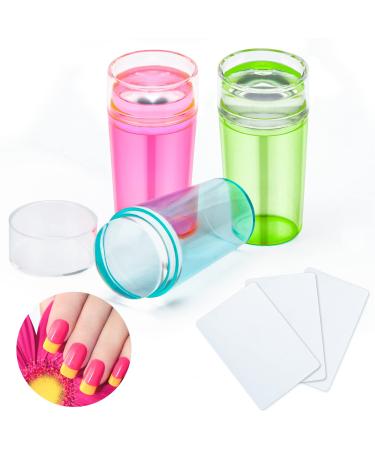 3+3Pcs Silicone Nail Stamper French Tip, Coldairsoap Jelly Stamper For Nails Silicone Stamper French Tip Nail Stamper Kit With Nail Scraper For Manicure Tools