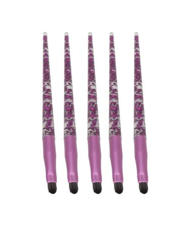 5pcs Lip Brush Glitter Long Handle Eye Shadow Brush Professional Lip Makeup Brush Lipstick Gloss Brushes Applicators Soft Hair Lip Makeup Brush Cosmetic Tool for Eyeshadow Foundation